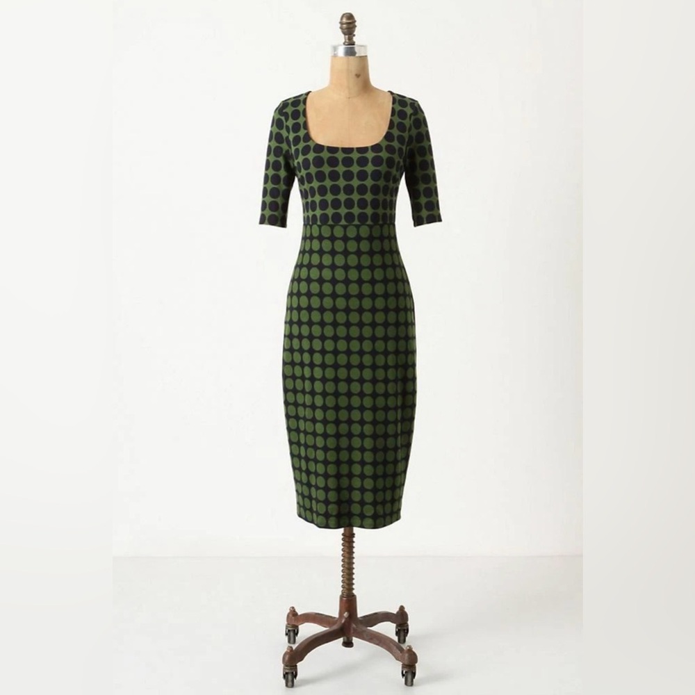 Anthropologie Bailey 44 Polka Dot Green and Navy Blue - Small